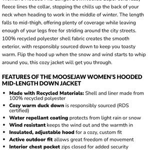 My Canada Goose is just as warm, covers your bottom and has thumb slits in wrist